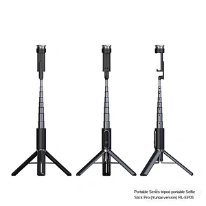 One-piece design separate bluetooth remote control 360-degree rotating mobile phone holder flexible selfie stick tripod