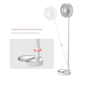 Desktop floor integrated usb charging folding storage desktop floor fan with a telescopic pole