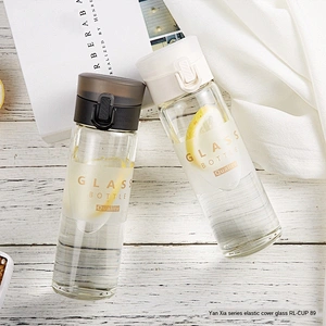 Translucent bullet cover unique anti-choke design cute water bottles glass crystal