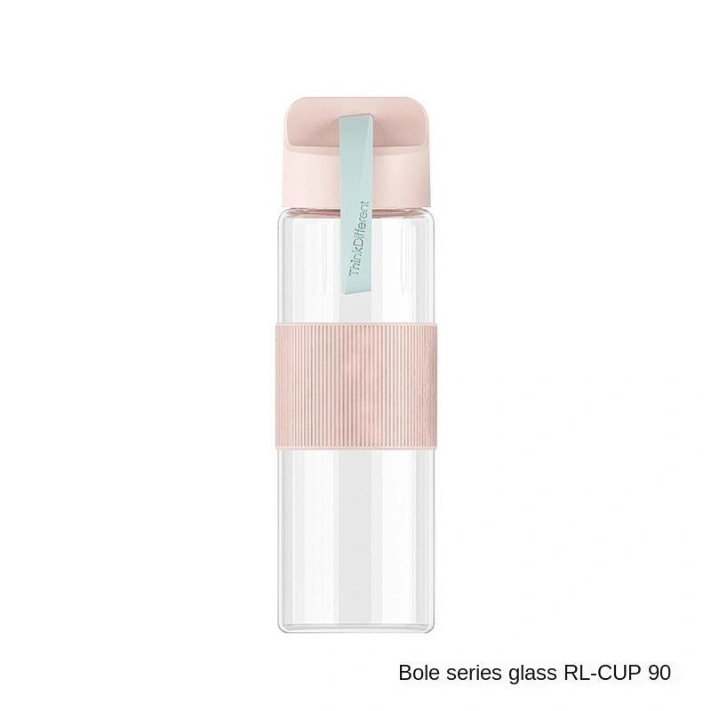 Large-capacity glass cup fresh colors fashionable and versatile 490ml custom glass water bottle