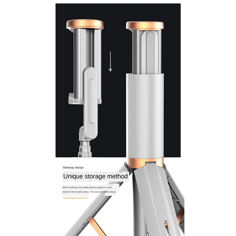 One-piece design high-quality rechargeable lithium batterie bluetooth flexible tripod selfie stick