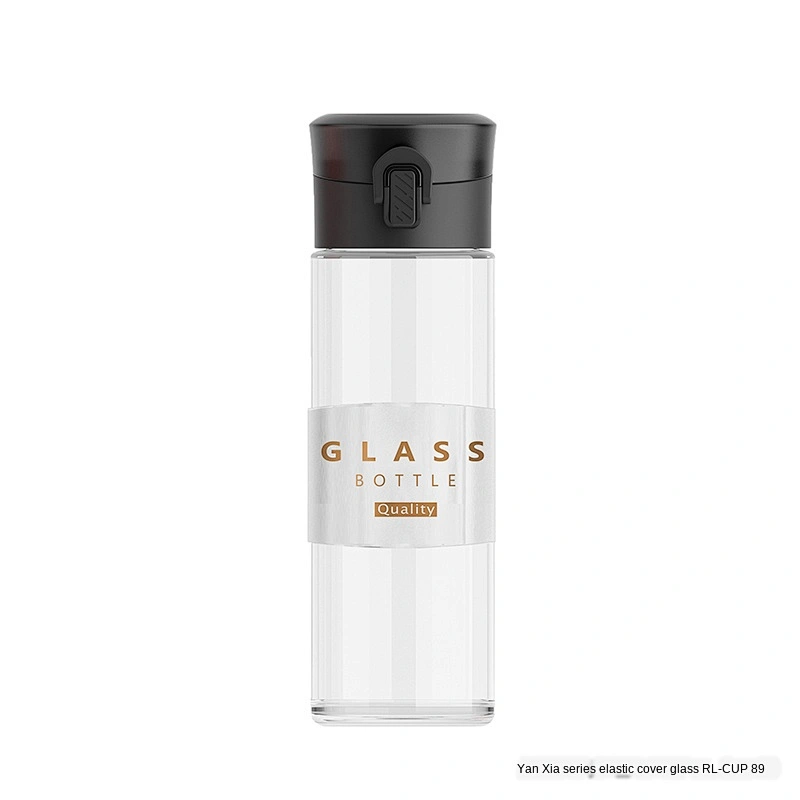 Translucent bullet cover unique anti-choke design cute water bottles glass crystal