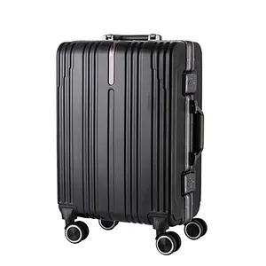 High compression PC shell three-fold aluminum alloy rod smart girls luggage traveling
