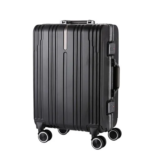 High compression PC shell three-fold aluminum alloy rod smart girls luggage traveling