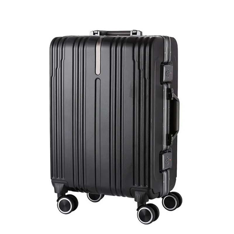 High compression PC shell three-fold aluminum alloy rod smart girls luggage traveling