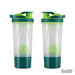 PP material a shaking ball inside the bottle body sports gym plastic water bottles sport with handle