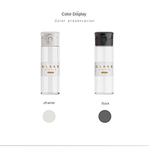 Translucent bullet cover unique anti-choke design cute water bottles glass crystal