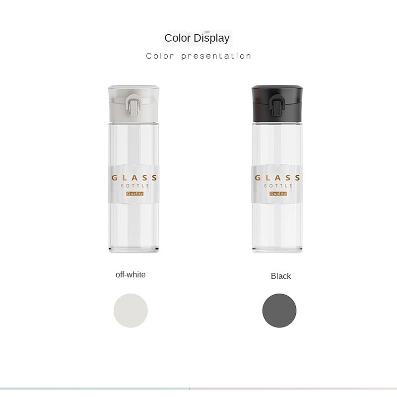 Translucent bullet cover unique anti-choke design cute water bottles glass crystal