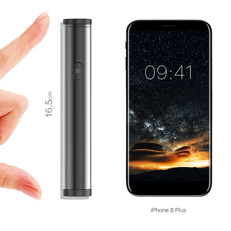 Mini portable one-key shooting with wireless bluetooth smart selfie stick stabilizer tripod