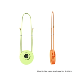 Hidden blade design mini round fan portable led home cooling fan round shape