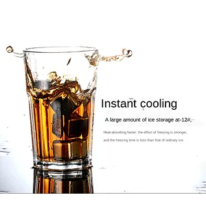 Direct manufacturer whiskey rocks gift set stainless steel ice cube set of 8