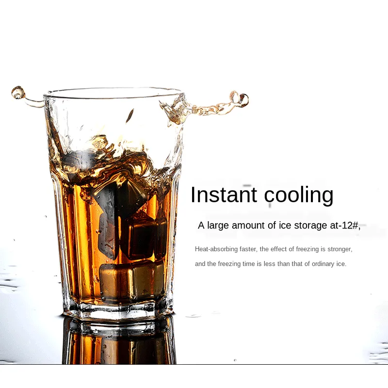 Direct manufacturer whiskey rocks gift set stainless steel ice cube set of 8