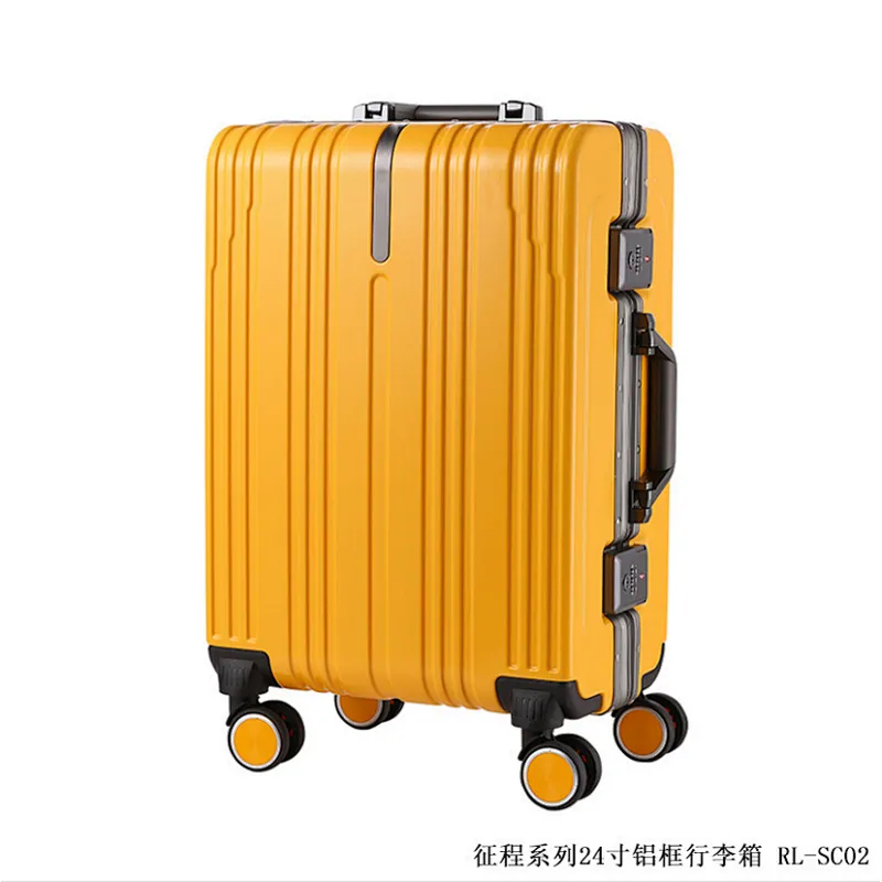 High compression PC shell three-fold aluminum alloy rod smart girls luggage traveling