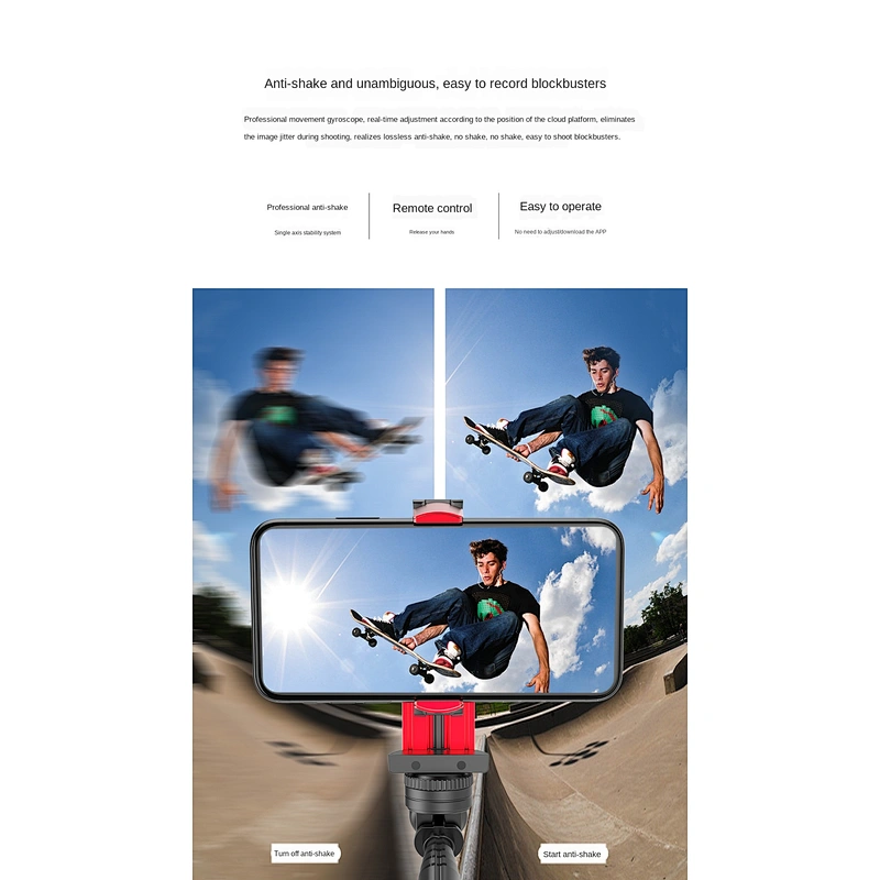 New design high-quality rechargeable lithium batterie bluetooth flexible portable selfie stick