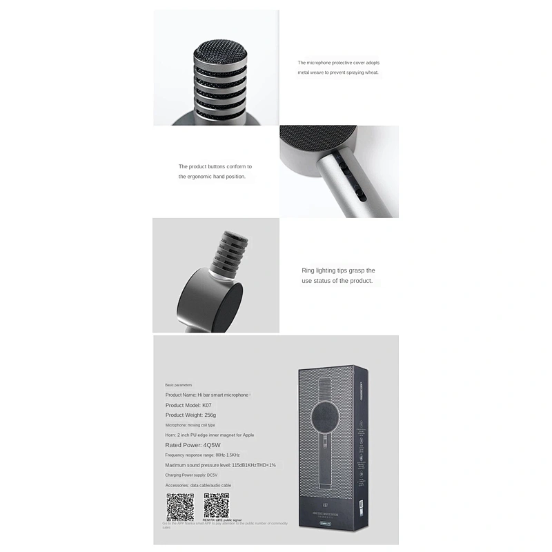 Integrated speaker and microphone multi-scene use wireless professional microphone