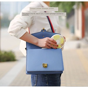 Special hot selling a built-in cosmetic mirror under the base hand battery standing electric fan