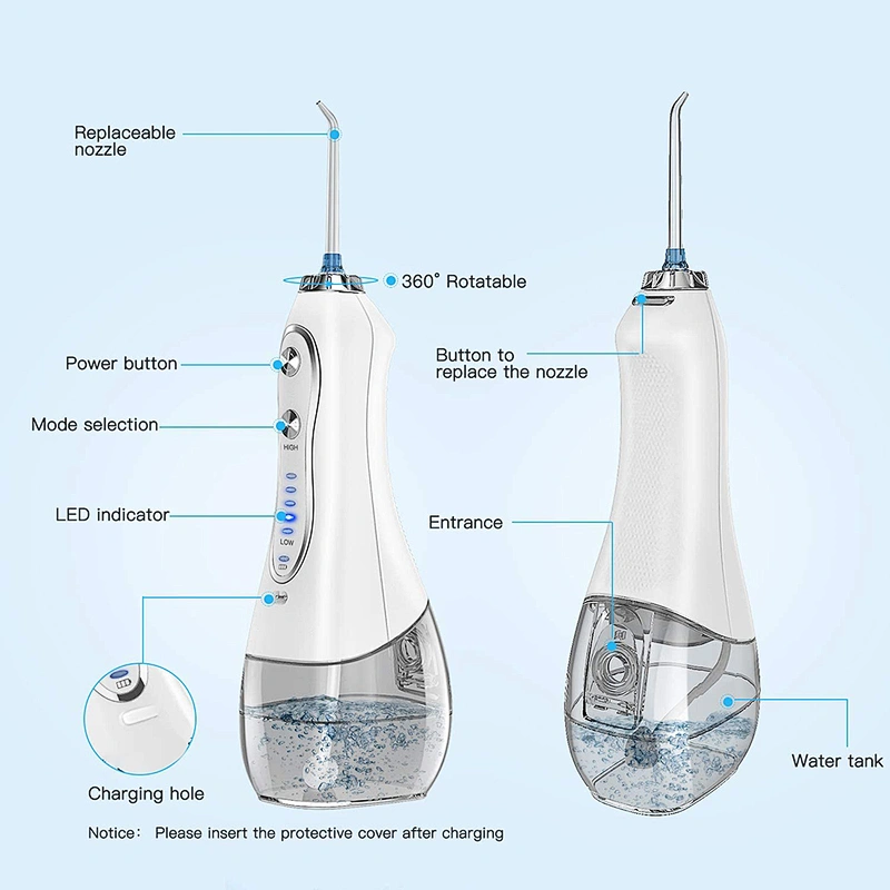 Amazon hot sell 5 mode all in 1 Personal Use Portable Rechargeable Cordless Oral Irrigator Dental Water Flosser