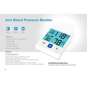 U80QH Arm Blood Pressure Monitor-Arrhythmia detection Help users detect irregular heart rhythm