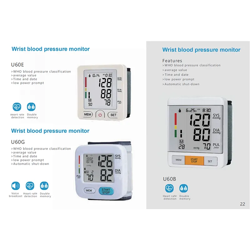 U60B/E/G Wrist blood pressure monitor