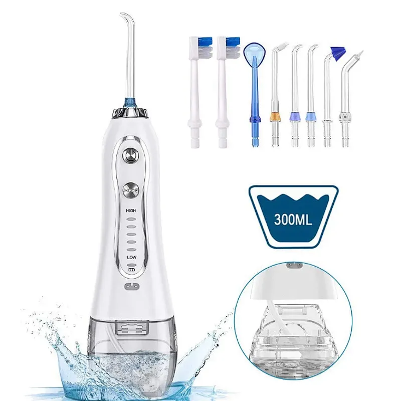 Amazon hot sell 5 mode all in 1 Personal Use Portable Rechargeable Cordless Oral Irrigator Dental Water Flosser
