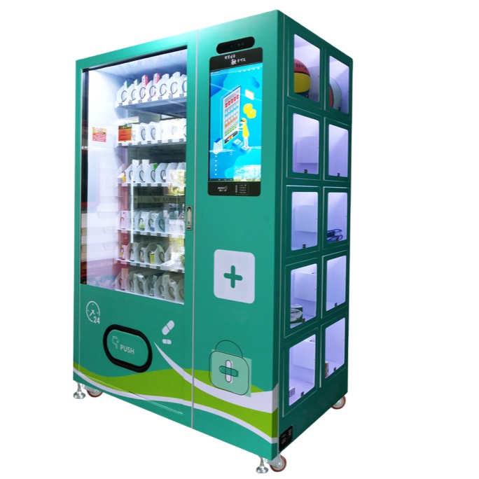 Customized PPE vending machine with locker spiral and locker tool, big heavry, fragile product vending machine sell beverage snack