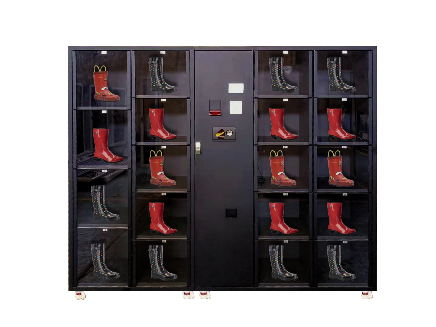 L'armadietto del distributore automatico di scarpe con touch screen da 21,5 pollici può riprodurre annunci pubblicitari personalizzati personalizzazione del marchio