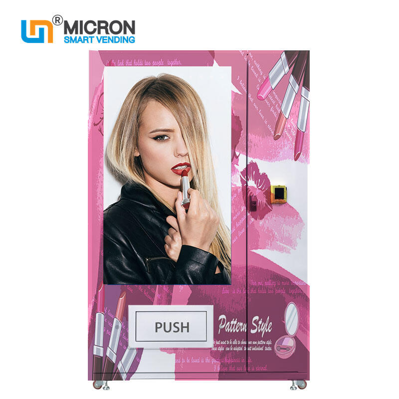 Beauty vending machine custom designed lipstick vending machine with 55 inch touch screen