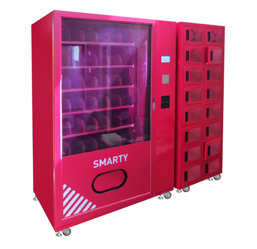 Tool vending machine Combo spiral with Locker vending machine, self service flexible for all kinds of product. Support bill, coin, card reader and Ewallet.