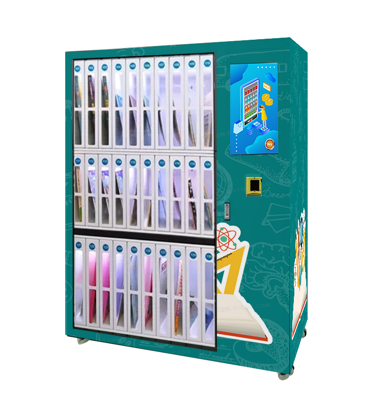 Máy bán sách tủ khóa thông minh Micron có đầu đọc thẻ và màn hình cảm ứng để bán sản phẩm không thường xuyên
