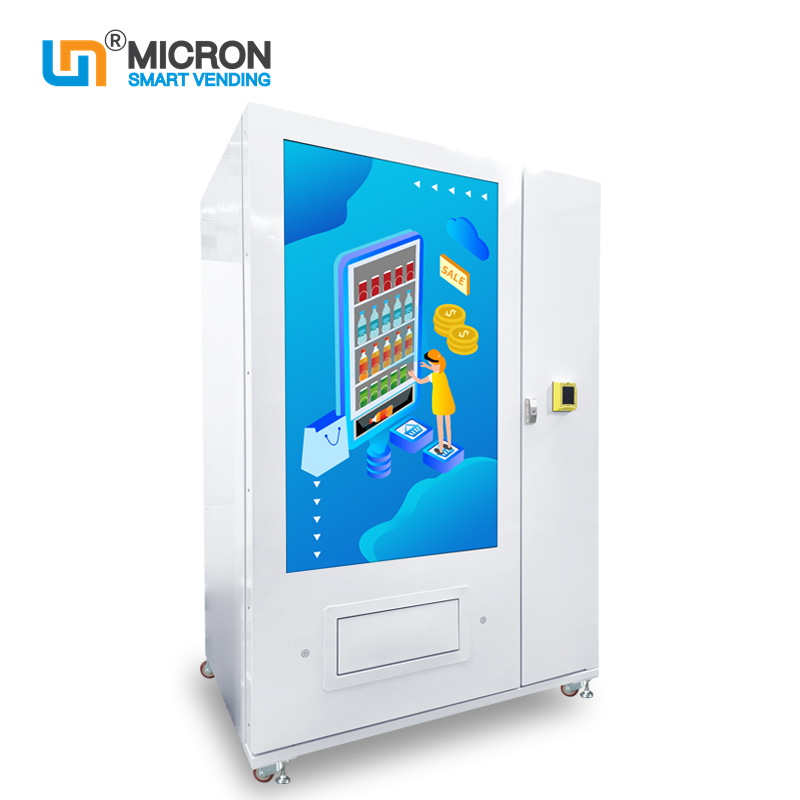 Big touch screen vending machine for sale 55 inch snack&drink in gym support E-wallet payment can play advertisement