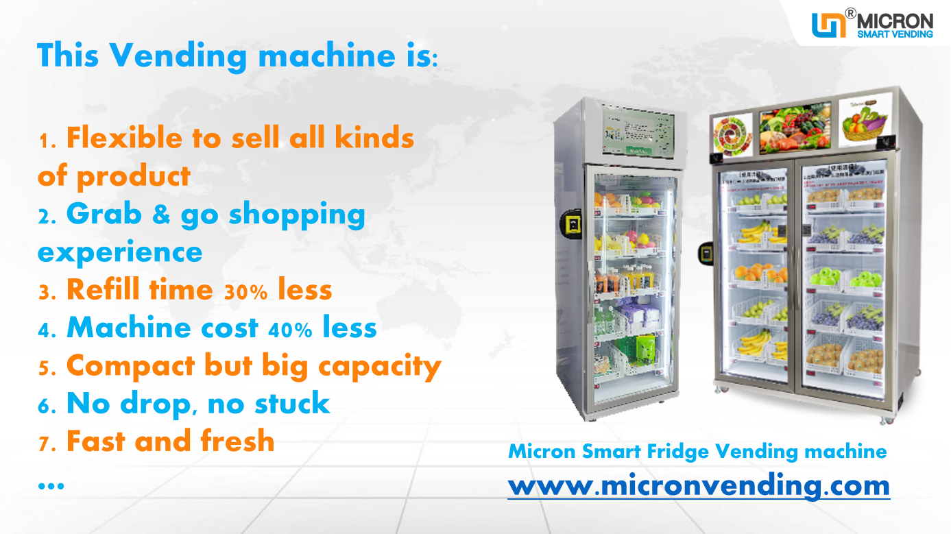 Micron smart fridge vending machine vending business