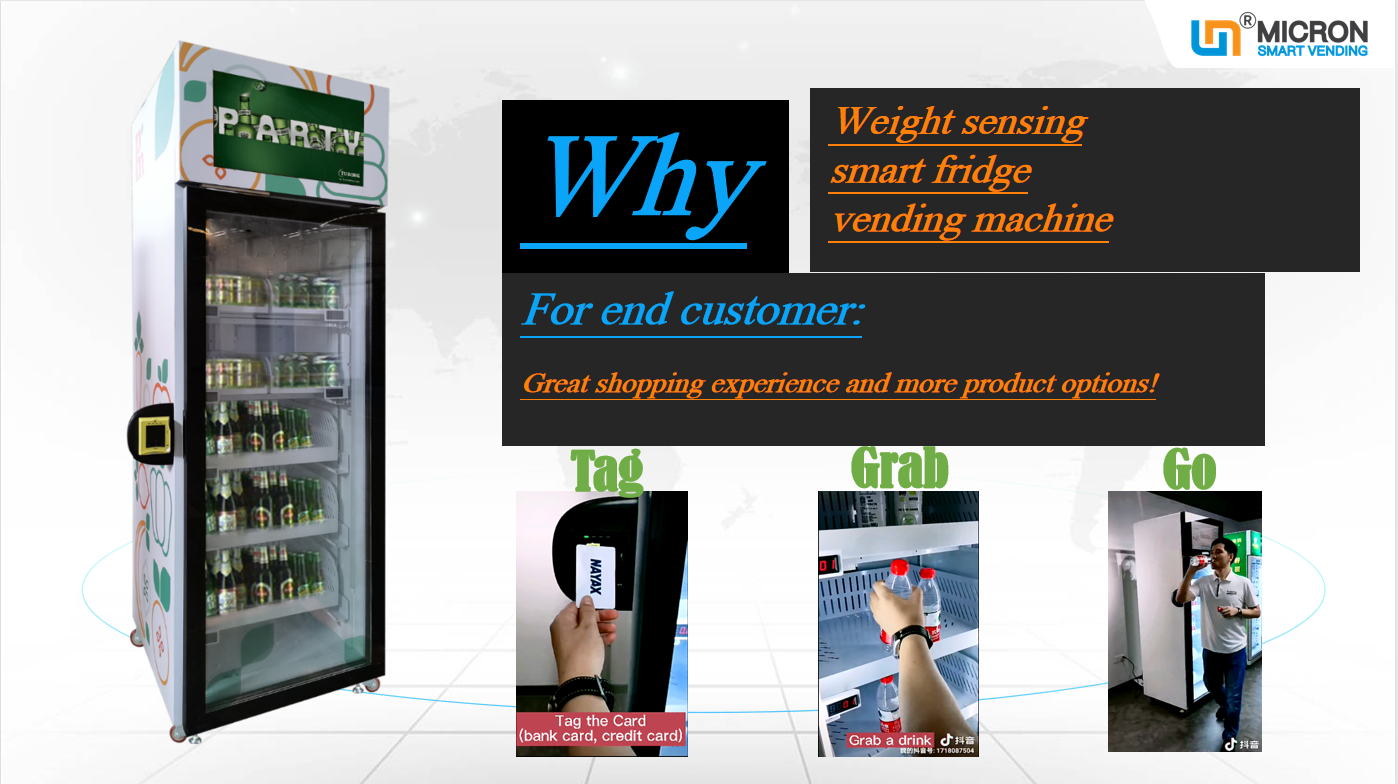 Micron smart fridge vending machine for sale