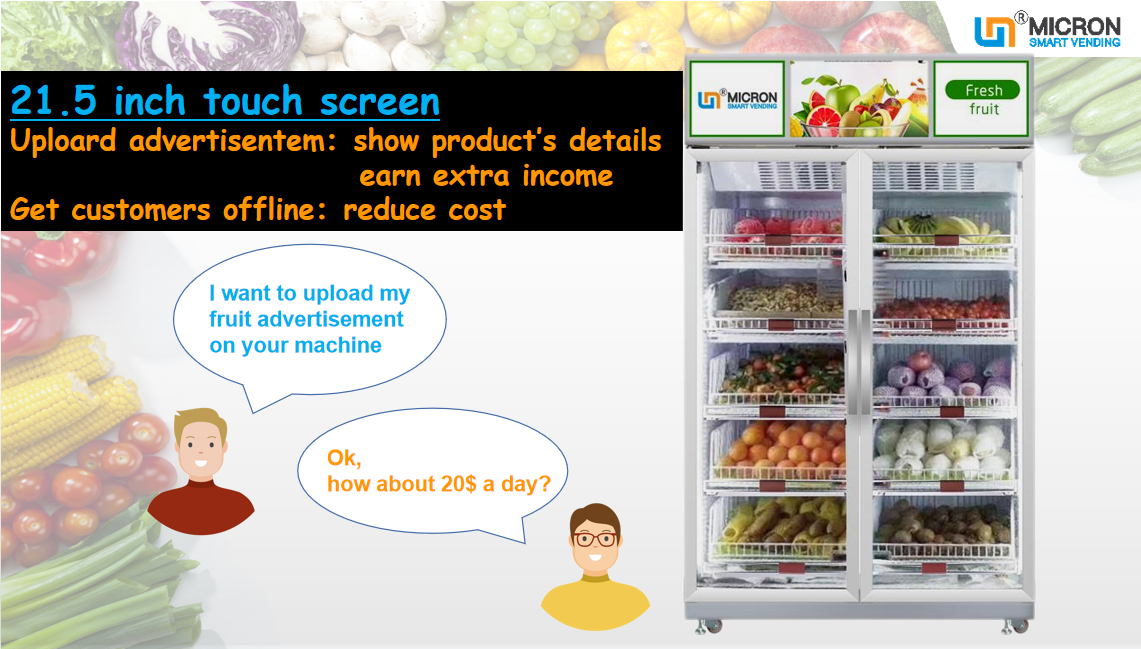 smart fridge vending machine with card reader to sell snack