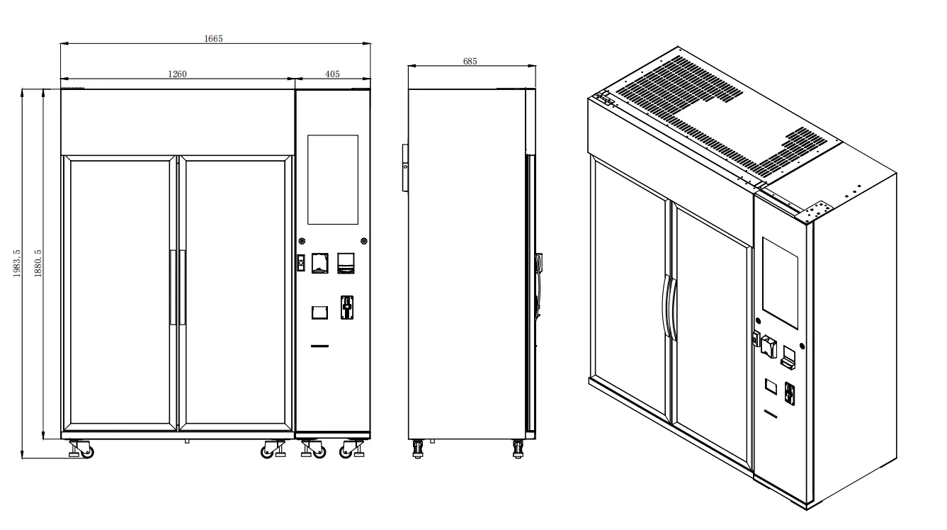 Oyster locker vending machine, vending machine, vending machine on the beach, seafood vending machine