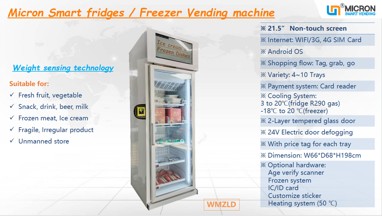 Gravity sense vending machine, smart fridge, drink vending machine, egg vending machine, fruit vending machine