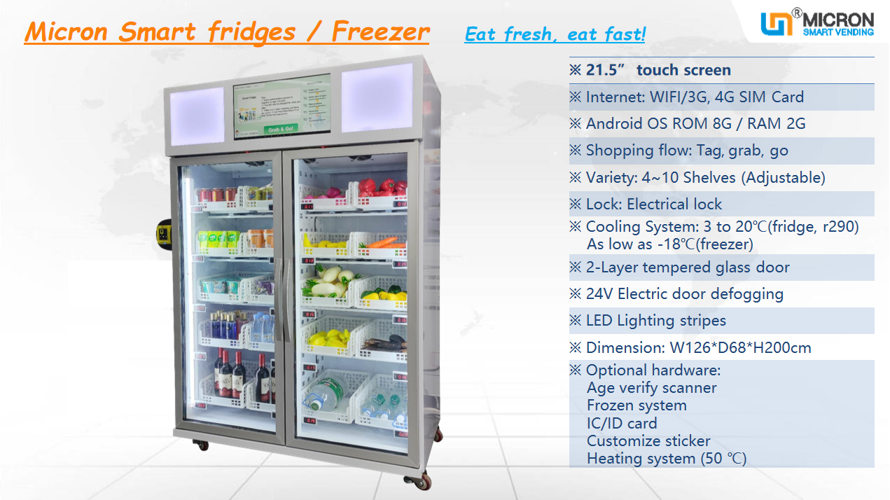 Gravity sense vending machine, smart fridge, drink vending machine, egg vending machine, fruit vending machine