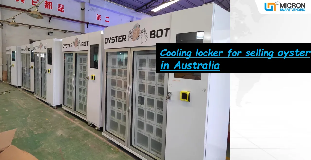 Oyster vending machine, vending machine, vending machine on the beach, seafood vending machine