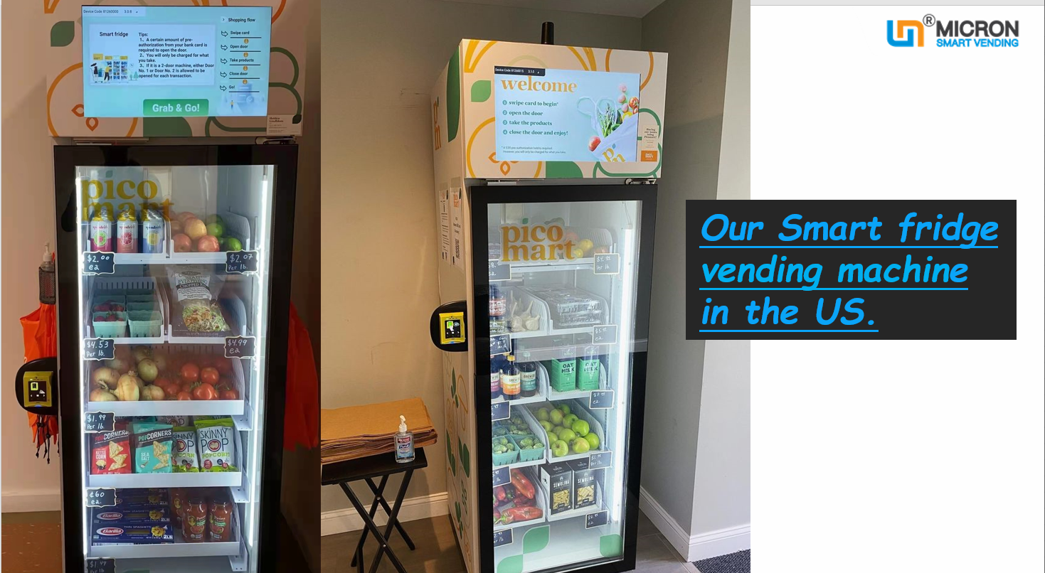 Smart fridge for selling snack drink fruit in US