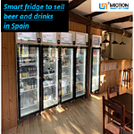 Wine, beer and glass bottle drink vending machine in Spain