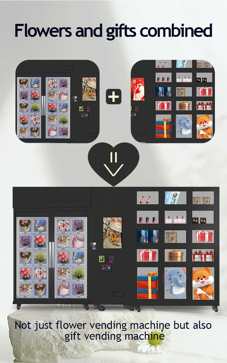 the fresh flower vending machine with gifts combined