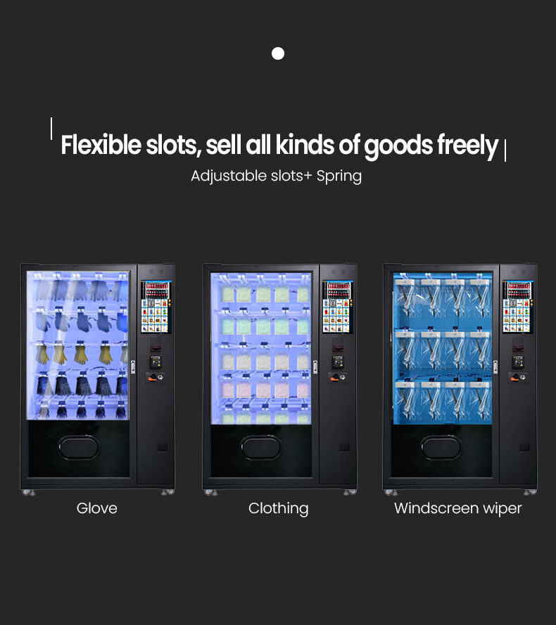 vending machine with flexible slots