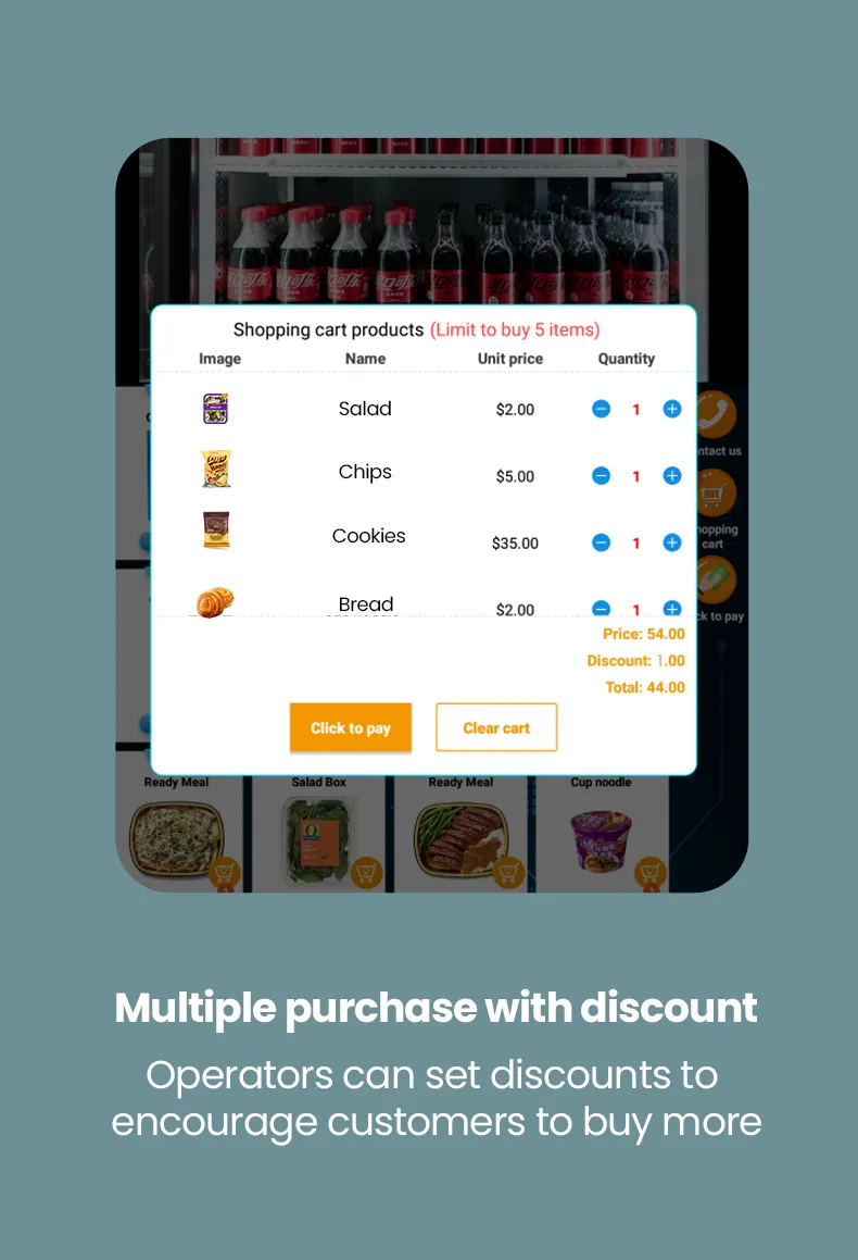 vending machine provide multiple purchase with discount