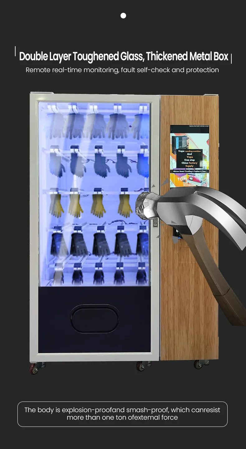 vending machine with double layer toughened glass