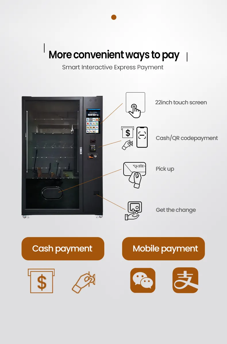 weimi pet vending machine high-quiality hardware adjustable cooling system, automatic defogging, theft prevention