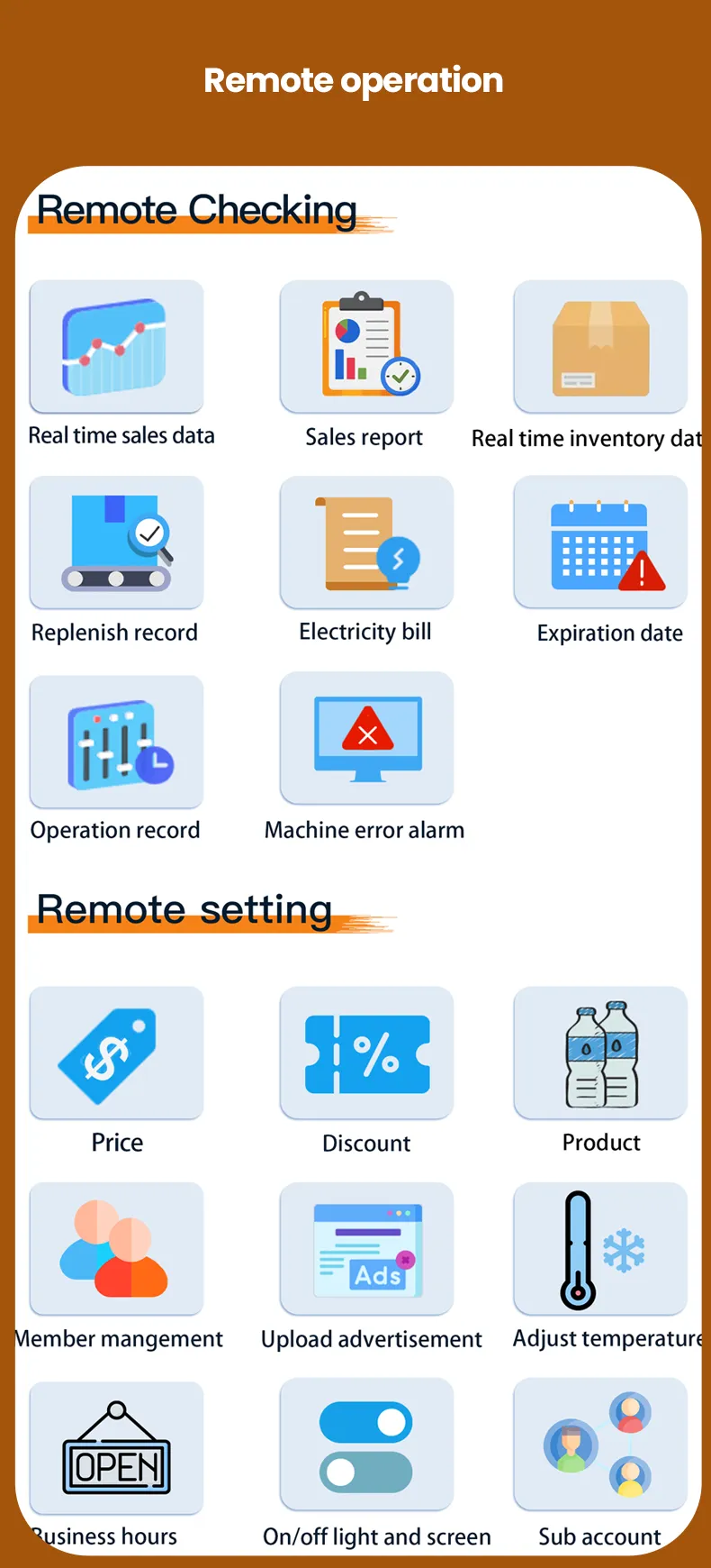 weimi pet vending machine easy to manage with smart operating system, remotely check real-time inventory and sales data from mobile phone/pc