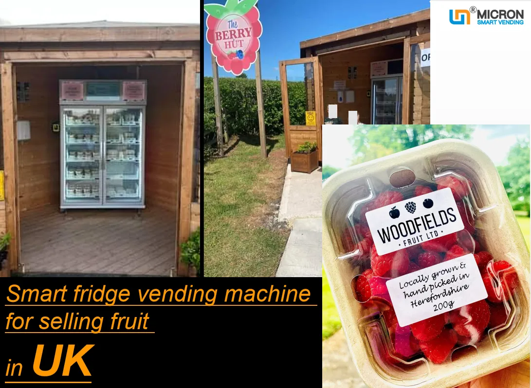 Smart fridge vending machine for selling fruit in UK