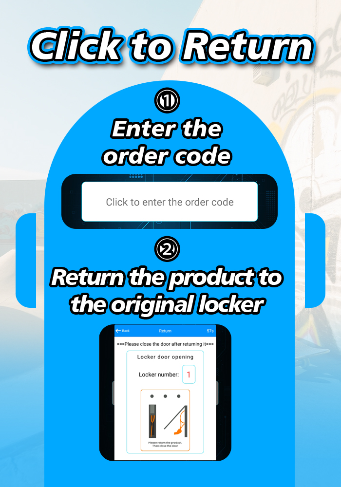 Customer can enter the order code to retuen their snowboard.