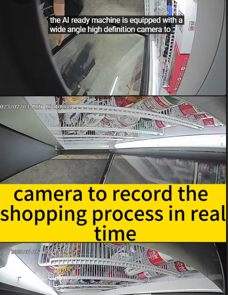 ai vending machine have camera to record the shopping process in real time