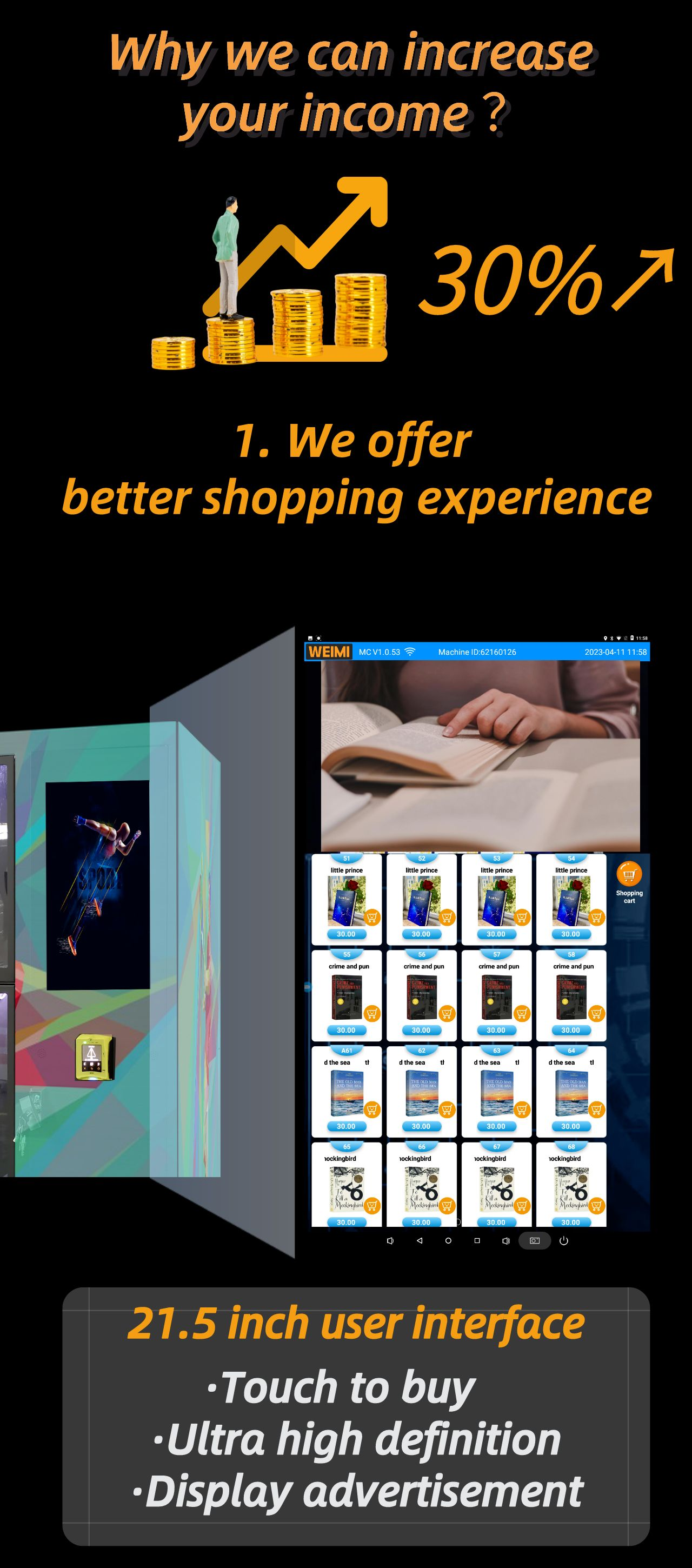 locker vending machine with card reader