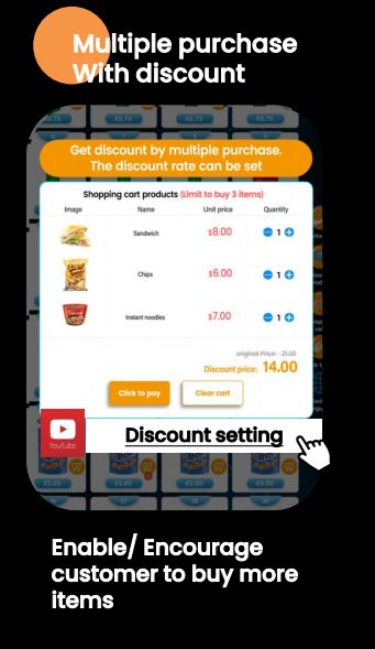 samrt vending machine multiple purchase with discount